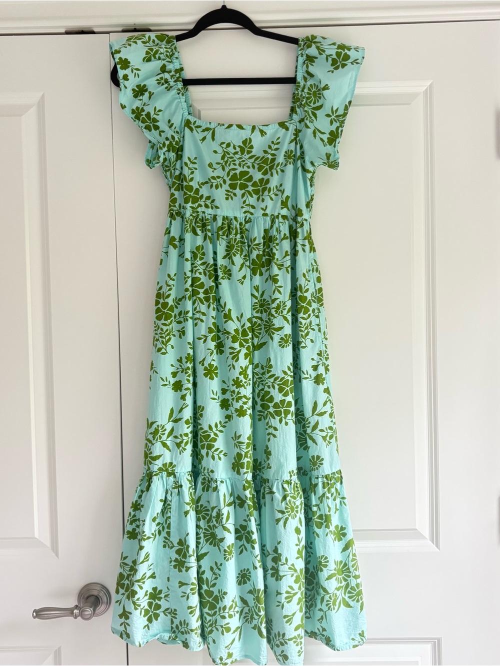 Olivia James The Label Brooke Dress – XS – Cottage Vine Blue & Green – Like New - Picture 3 of 11